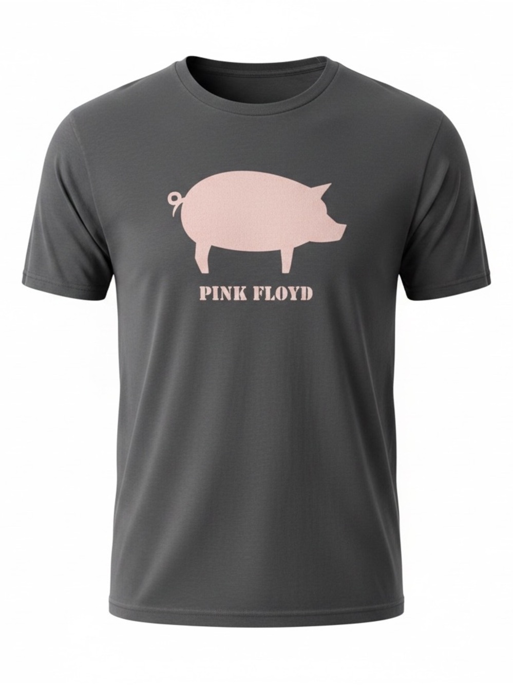Pink Floyd Pig Logo Short Sleeve T-Shirt - Charcoal/Pale Pink